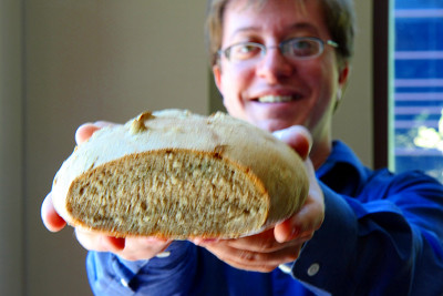 Jason holding bread
