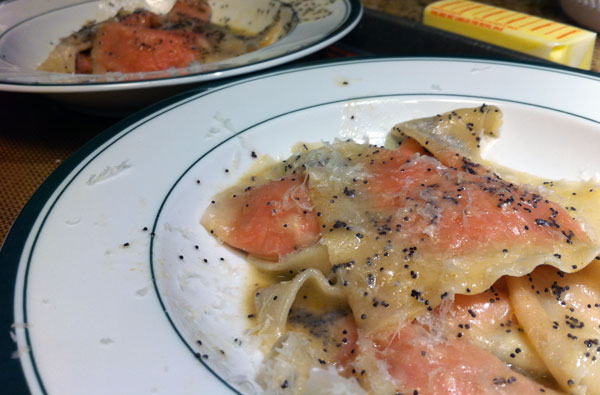 Beet Ravioli with Poppyseed Brown Butter