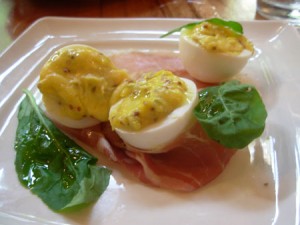Deviled eggs from brick & tin