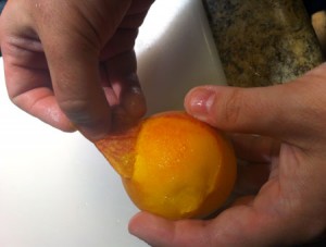 Peeling a peach